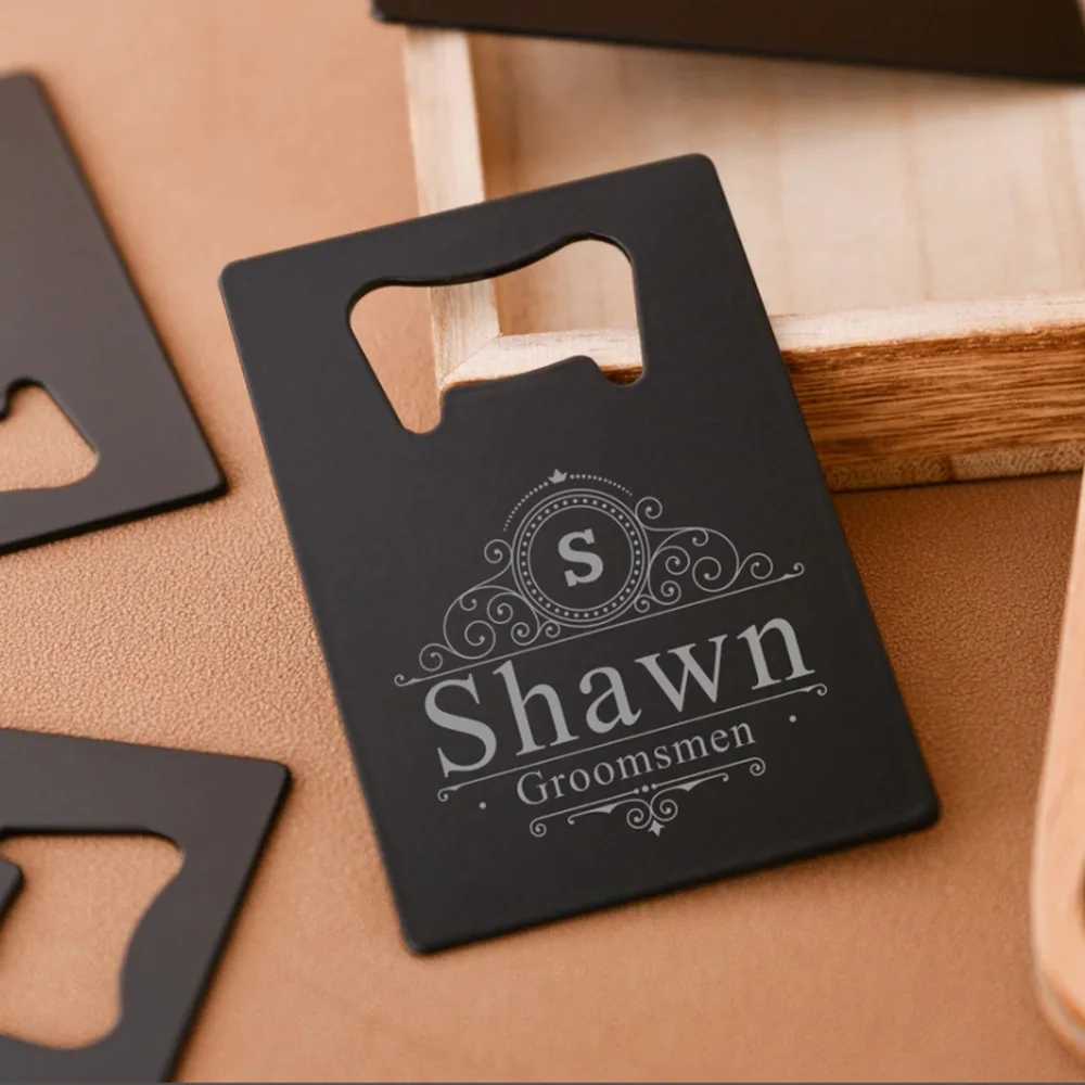 Best man credit card bottle opener - Customized wallet sized bottle opener - Metal beer bottle opener - Gift given to him