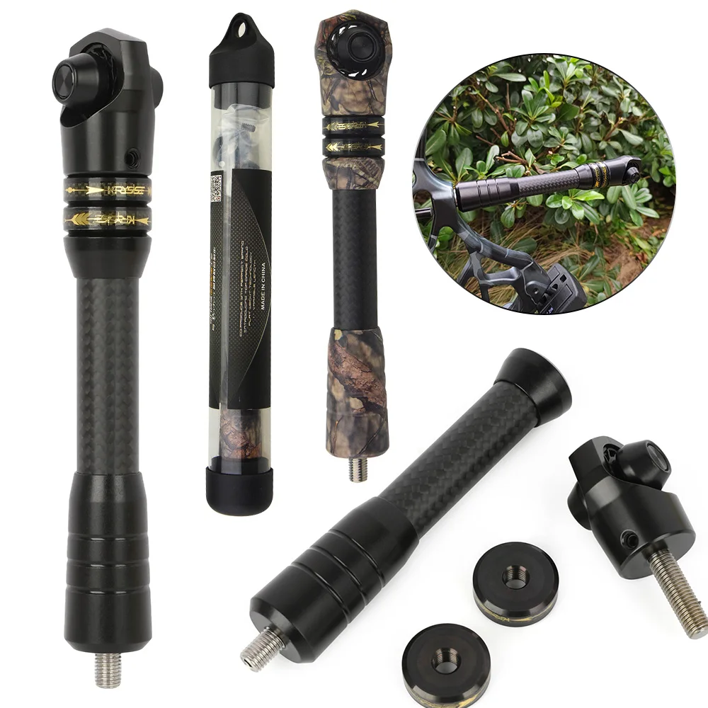

7" Bow Stabilizer Carbon Fiber Rod Archery Shock Absorber Reduces Vibration Counterweight Damping Compound Bow Hunting Shooting