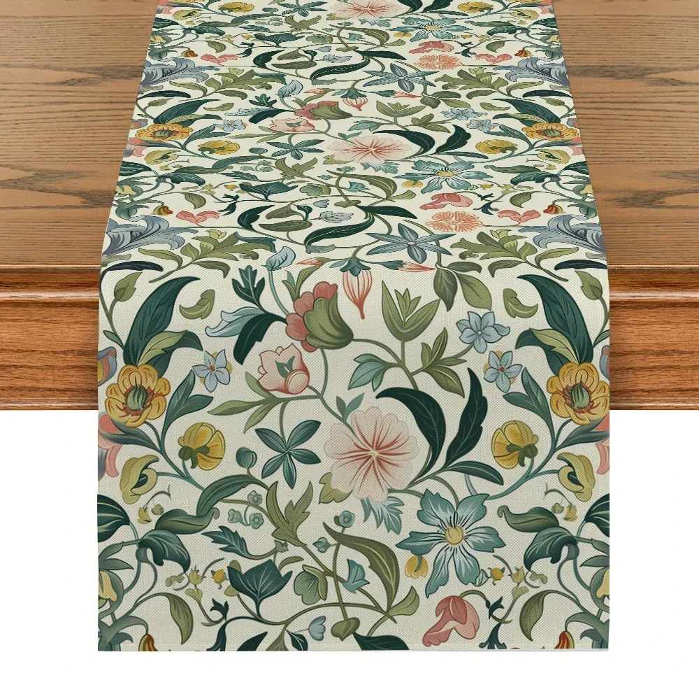 

Винтажная настольная дорожка, искусственные растения, цветы, лилия, Настольная дорожка, украшения для свадебной вечеринки