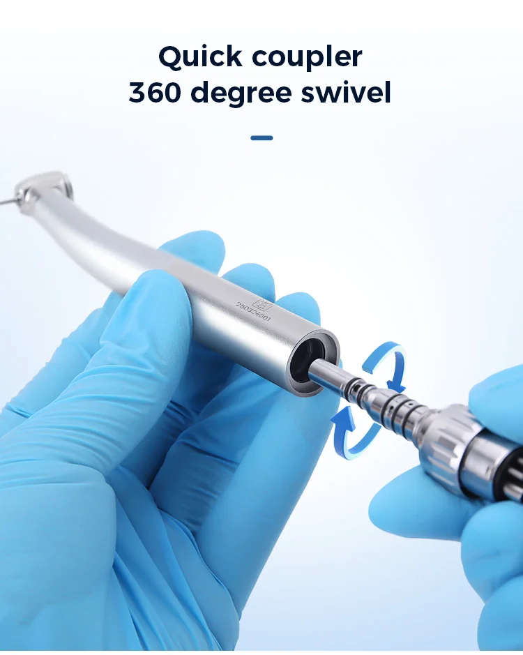 AZDENT Dental LED-Faseroptik-Hochgeschwindigkeits-Handstück, passend für KAVO Standardkopf, 4-fach Wasserspray, Keramiklager, Druckknopf-Werkzeug – Detail 5