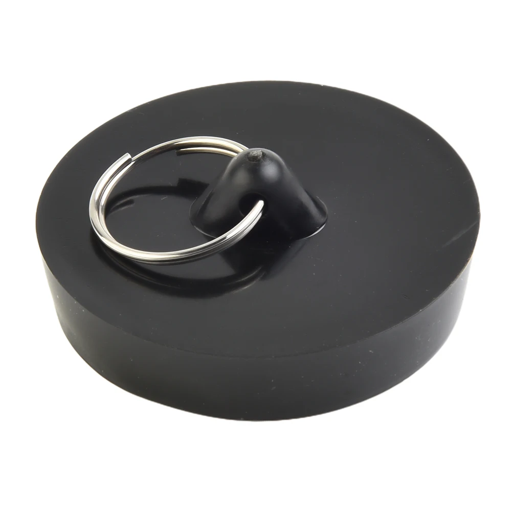 Garden Part Kitchen Rubber Stopper Rubber Sink Plug 1pc 38-45mm Black Stain-Proof With Hanging Ring Replacement