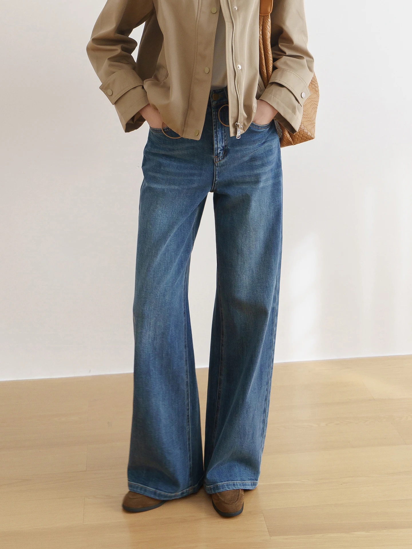 

Floradance Comfortable Wide Leg Denim Jeans Women's High Waist Slimming Drapey Straight Leg Long Trousers Spring 2026 New Arr...