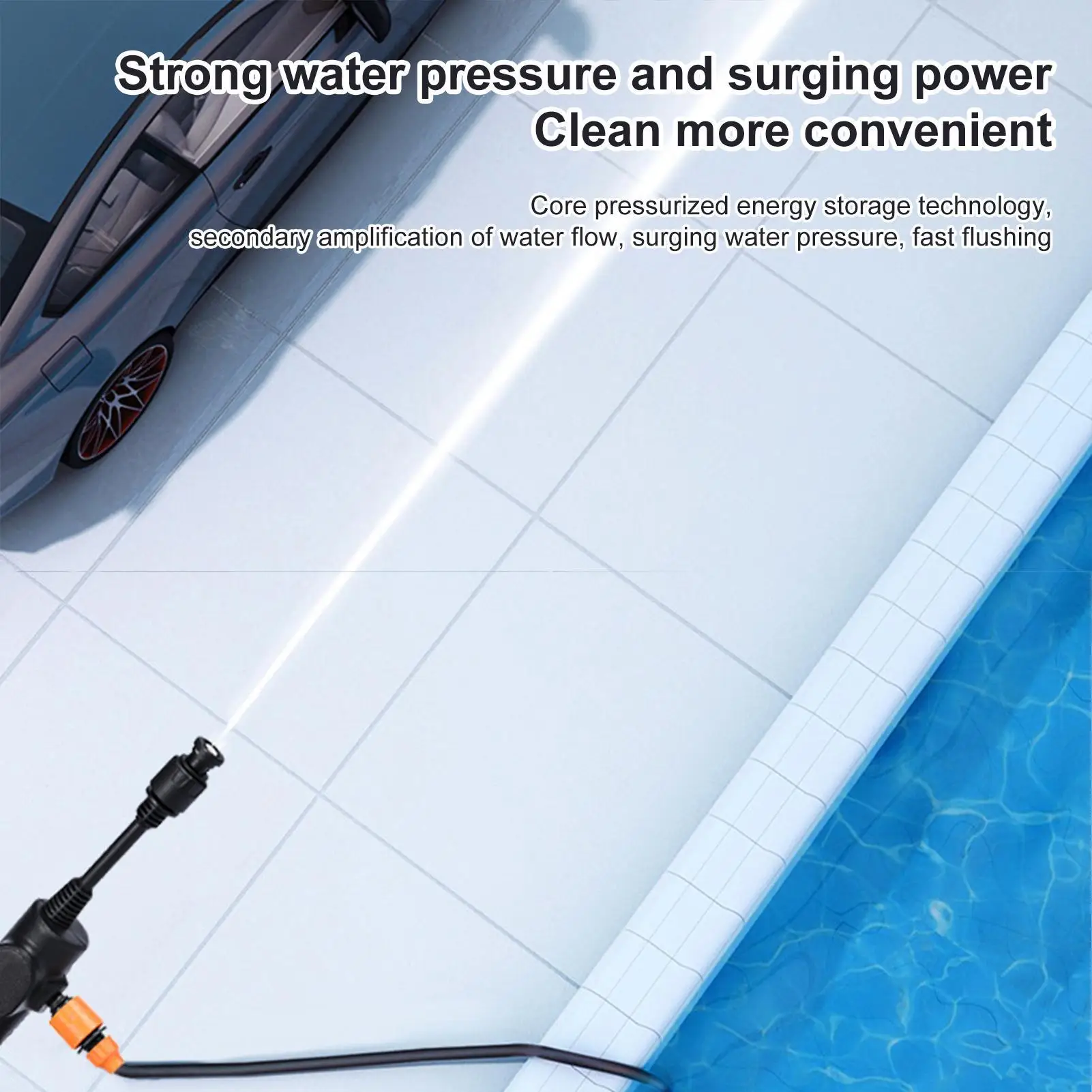 Portable Cordless Pressure Washer High Pressure Sprayer Handheld Machine With 2 Mode Adjustable Cleaner Attachment Portable For