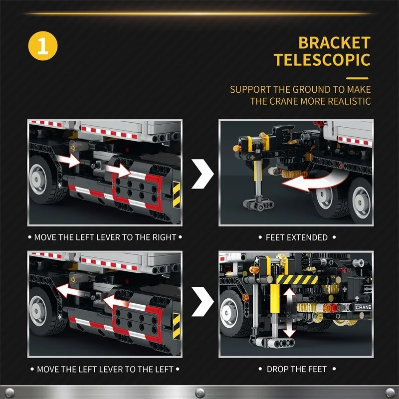 Reobrix 2328Pcs RC Crane Truck Building Blocks Remote Control Engineering Vehicle Bricks Educational Construction Toys For Boys