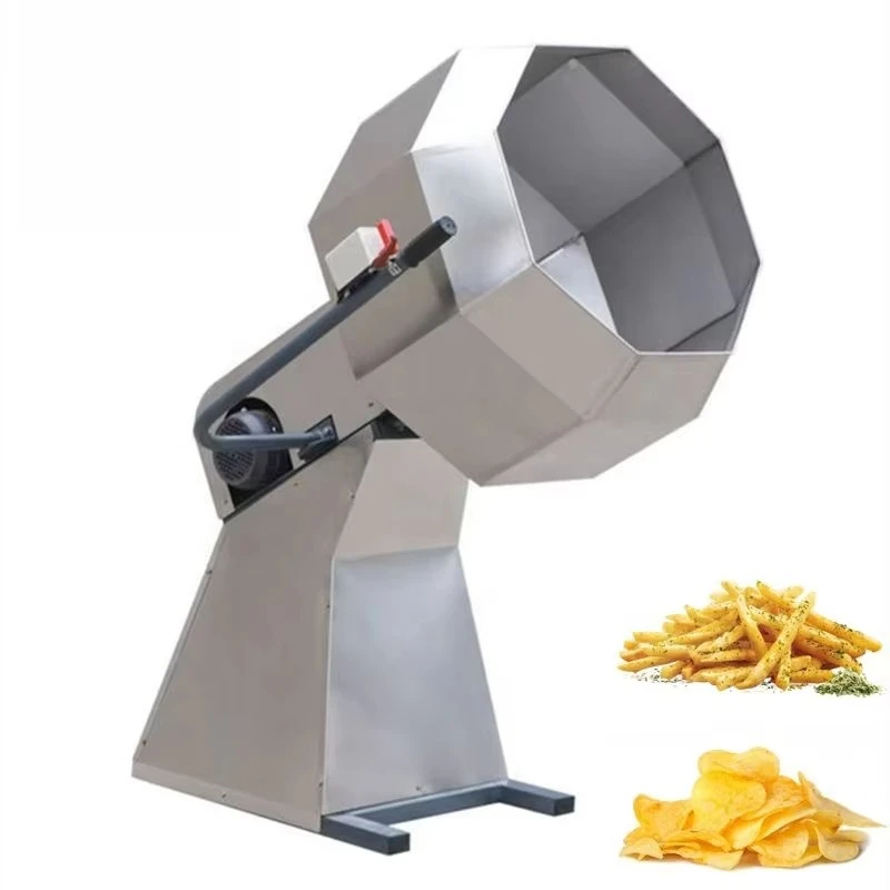 Mezcladora de alimentos de acero inoxidable de grado industrial, mezcladora de tambor octogonal, mezcladora de condimentos para alimentos, máquina para sazonar patatas fritas