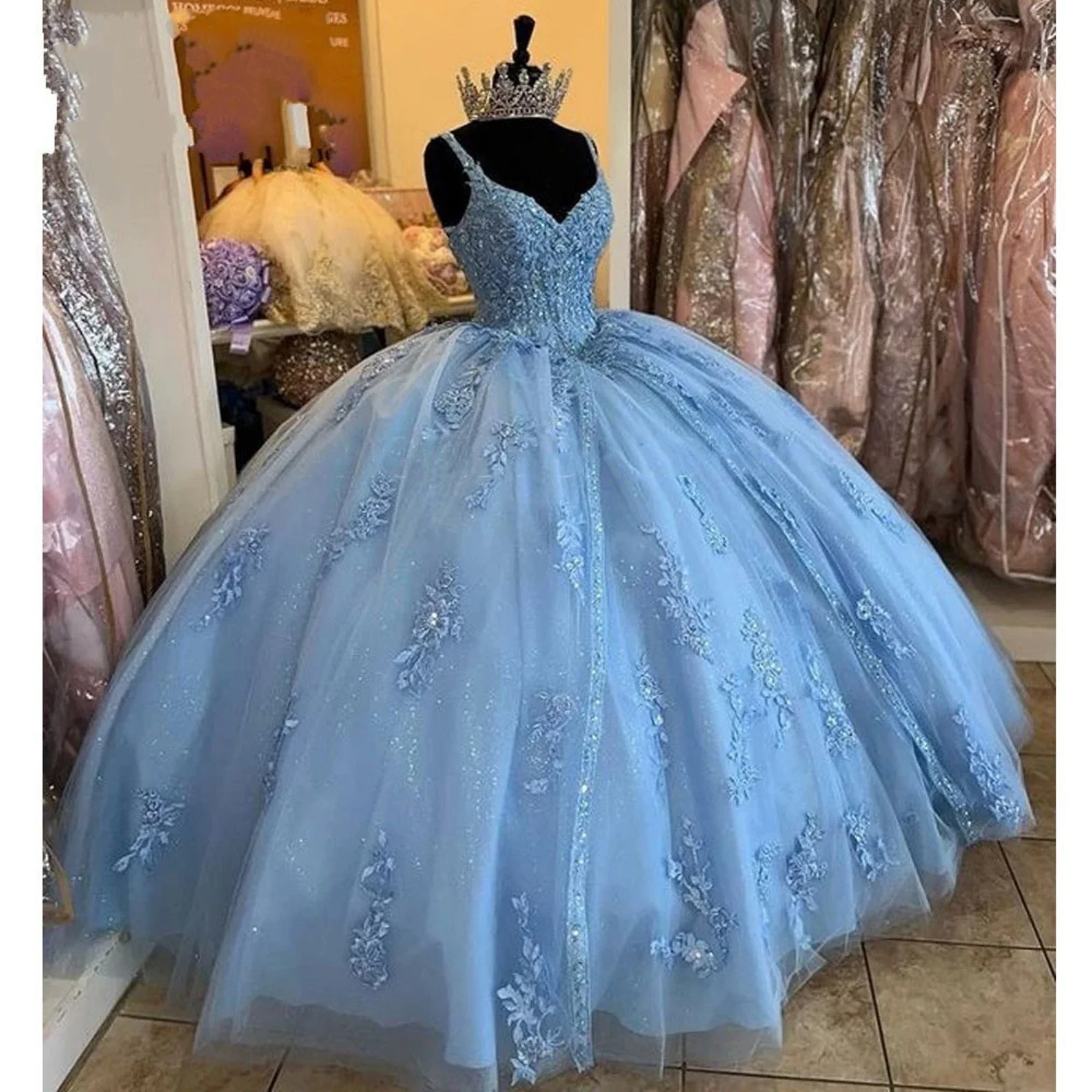 Women's Sweetheart Quinceanera Dresses Ball Gown Spaghetti Straps Applique Sweet 16 Dresses for Teens - AliExpress 320 Women's Sweetheart Quinceanera Dresses Ball Gown Spaghetti Straps Applique Sweet 16 Dresses for Teens - AliExpress 320