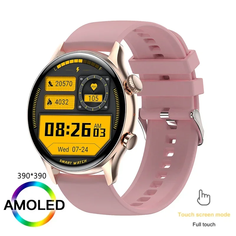 

Smart Watch Women AMOLED HD Screen Always on Display Women Watches Bluetooth Call IP68 Waterproof Sport Fitness Men Smartwatch