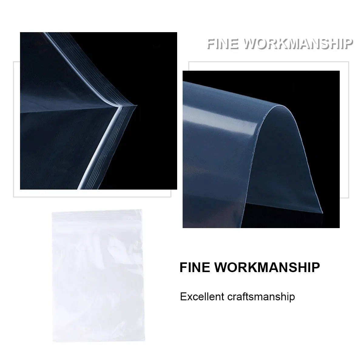 

500 pcs Self Sealing Bags Transparent PE Heavy Duty Storage Bags Ideal Candy Flowers Nuts Travel Daily Needs Packaging