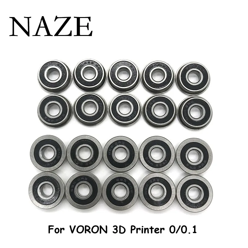 NAZE 10PCS F623-2RS Bearing V0/V0.1 3x10x4mm ABEC-7 Flanged Miniature F623 RS Ball Bearings F623RS For Voron 3D Printer 0/0.1