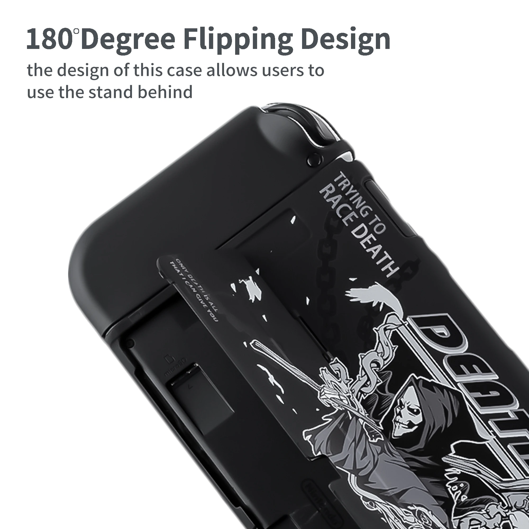 Skull Death Hard Case TV Dock Stand Protective Crystal Shell for Nintendo Switch Oled NS Joy-Con TPU Soft Full Cover Protector