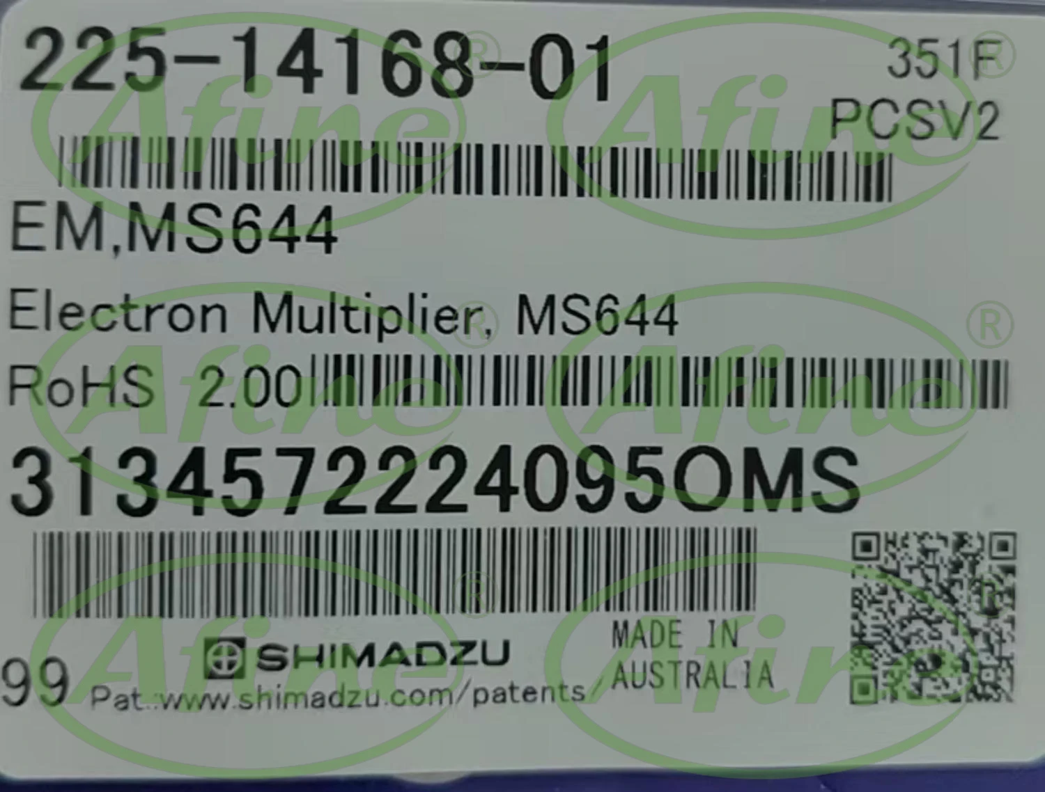 AFINE SHIMADZU 225-14168-01 Detector EM MS644 LCMS8030/8040/8045/8050