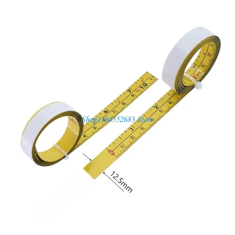 

Y6GD Yellow Adhesive Measuring Tape Steel Ruler For DIY Crafting for Layout & Cutting