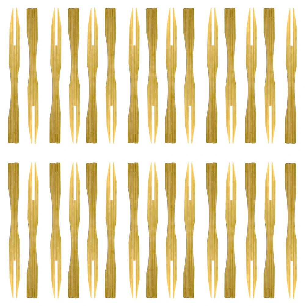 

100pcs Bamboo Fruit Forks High Quality Salad Two Prongs Disposable Party Toothpicks Food Picks Kitchen Bar Tools Safe Healthy