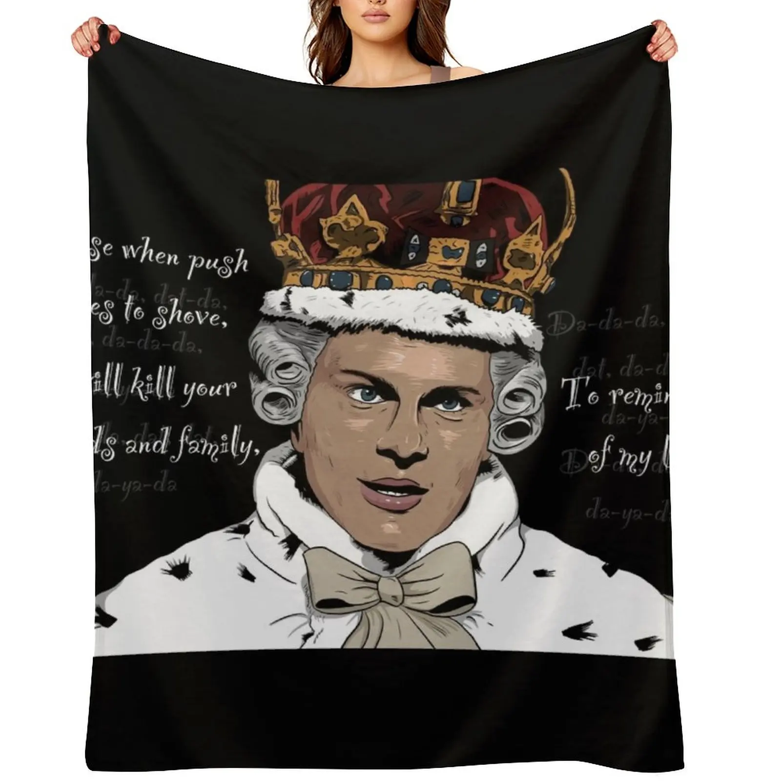

King George III - Hamilton Throw Blanket Luxury Loose Personalized Gift Thermal Blankets