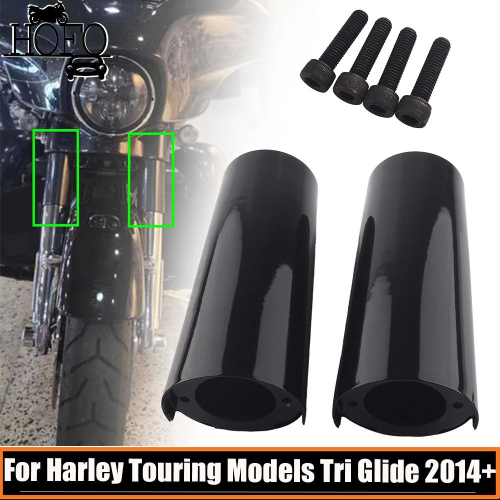 

1 Pair Chrome/Black Motorbike Fork Boot Slider Covers Motorcycle Accessories For Harley Touring Models Tri Glide 2014 2015 2016