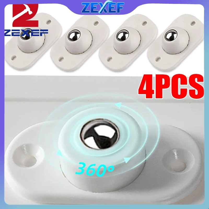 ZEXEF 4 pièces roulettes pivotantes auto-adhésives roulettes pivotantes à Rotation de 360 degrés Mini roues pour déplacer la poulie de roulette de meubles
