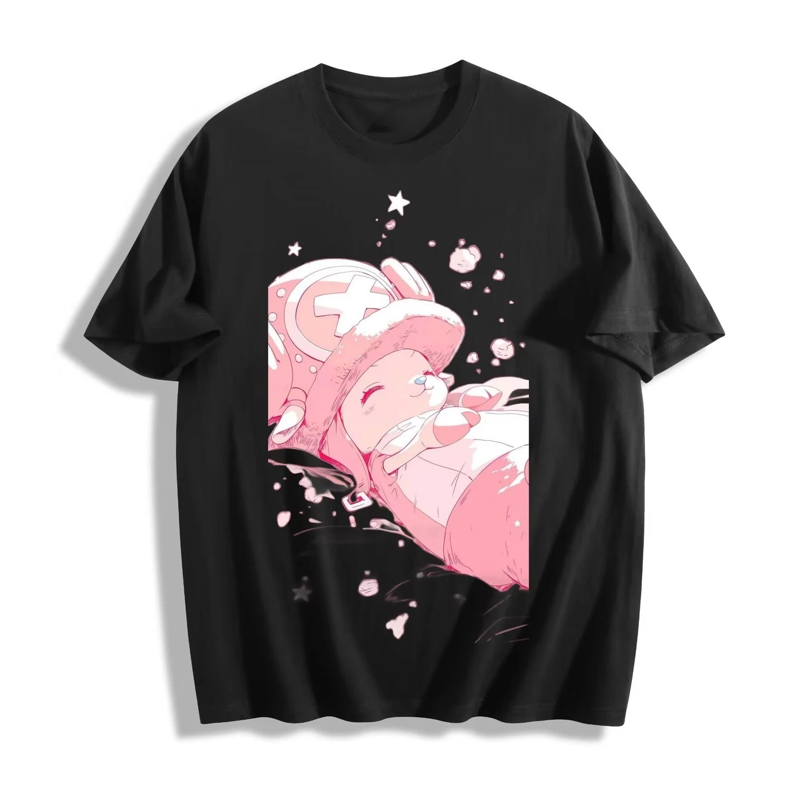 Summer One Piece Chopper Pink Dreamy T-shirt - Cute Anime Reindeer Design Unisex Tee Men's Round Neck Short Sleeve