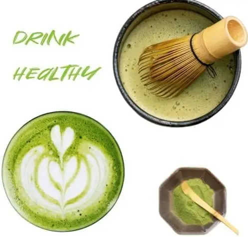Matcha Green Tea Whisk 120 Prongs Japanese Bamboo Whisk Chasen Preparing Matcha Powder Brush Tool Tea Traditional Scoop