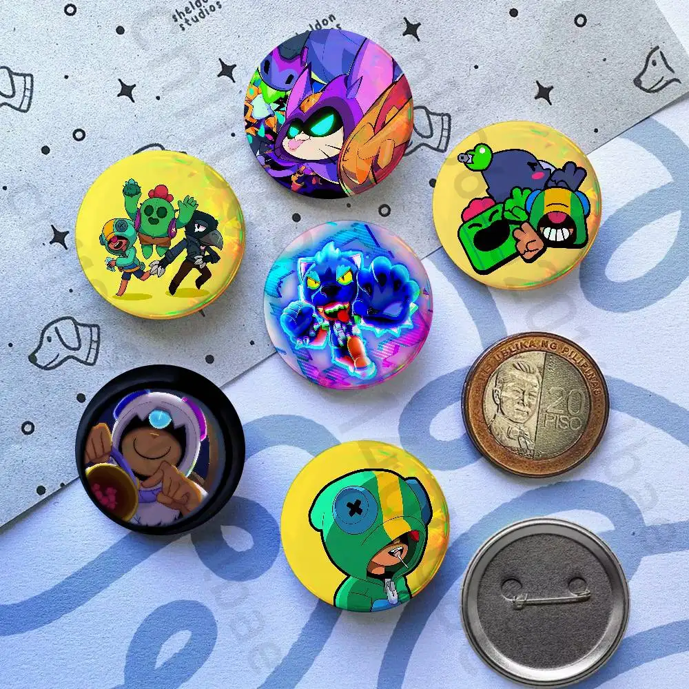 S-Stars L-Leon Game 58mm Badge Brooches on Backpack Clothes Handmade Round Enamel Pins for Jewelry