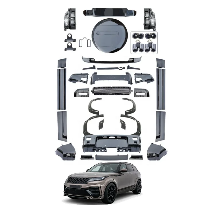 

External Accessories L663 New Guard 90/110 Black Front and Rear Bumpers 007 Bond Version Black 2020 +