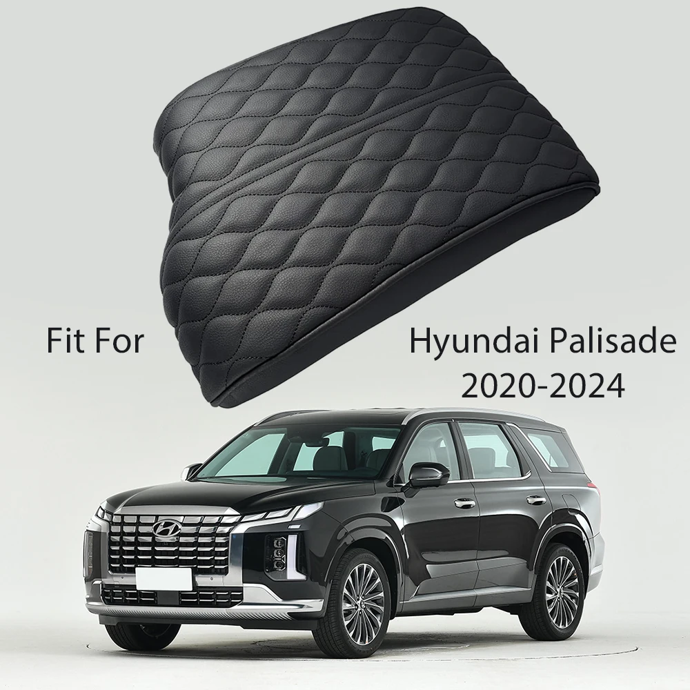 Car Leather Center Console Armrest Box Mat Pad Cover for Hyundai Palisade 2020 2021 2022 2023 2024