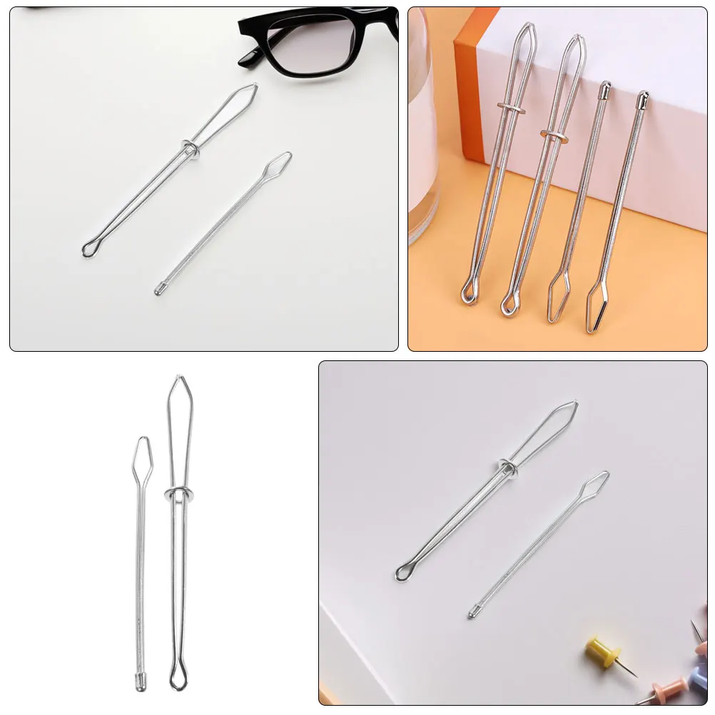 

4 Pcs Metal Elastic Band Threader Diy Sewing Tool Drawstring Threading Device For Clothing Handicrafts