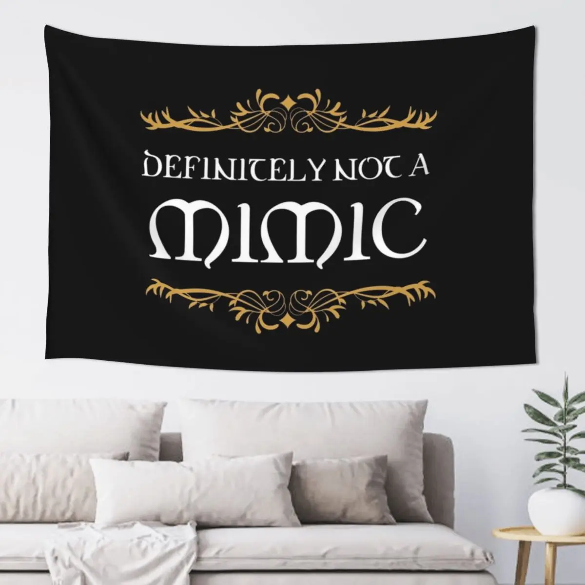 Definitely not a Mimic Tabletop RPG Addict Tapestry Room Decore Aesthetic House Decor Wall Hanging Decor Tapestry