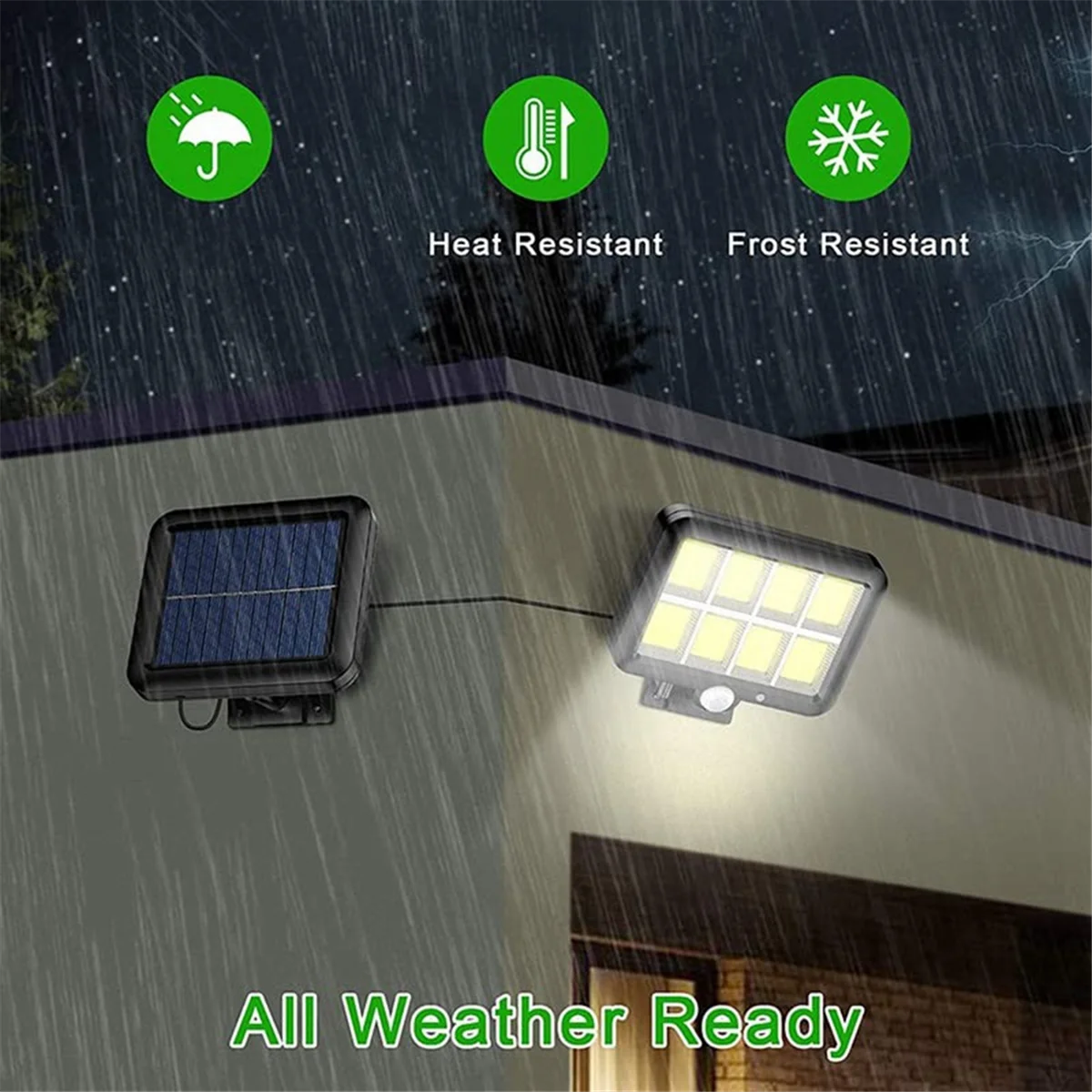 160 COB Solar Powered Light Outdoor Motion Sensor Sunlight Waterproof Wall Lamp for Garden Garage Driveway Porch