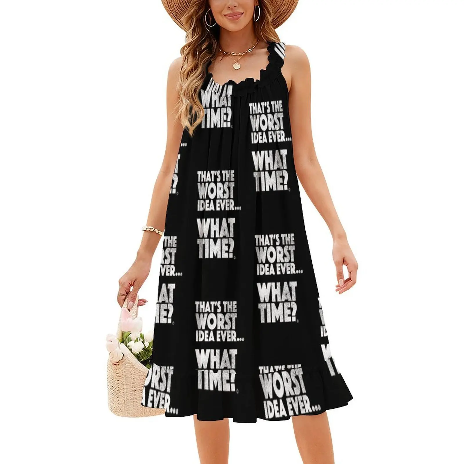 "أسوأ فكرة على الإطلاق" مضحك أفضل صديق تي شيرت المرأة الشارع الشهير فستان الحفلات العصرية طباعة نادي الملابس للإناث أفضل