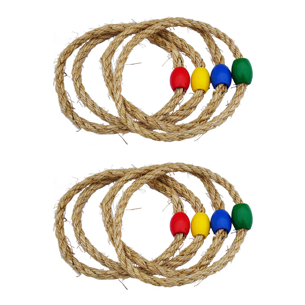 10PCS Funny Rope Ring Rattan woven Colorful Throwing Circle Throwing Stacking Ring Hoop Family Throwing Game multiuse