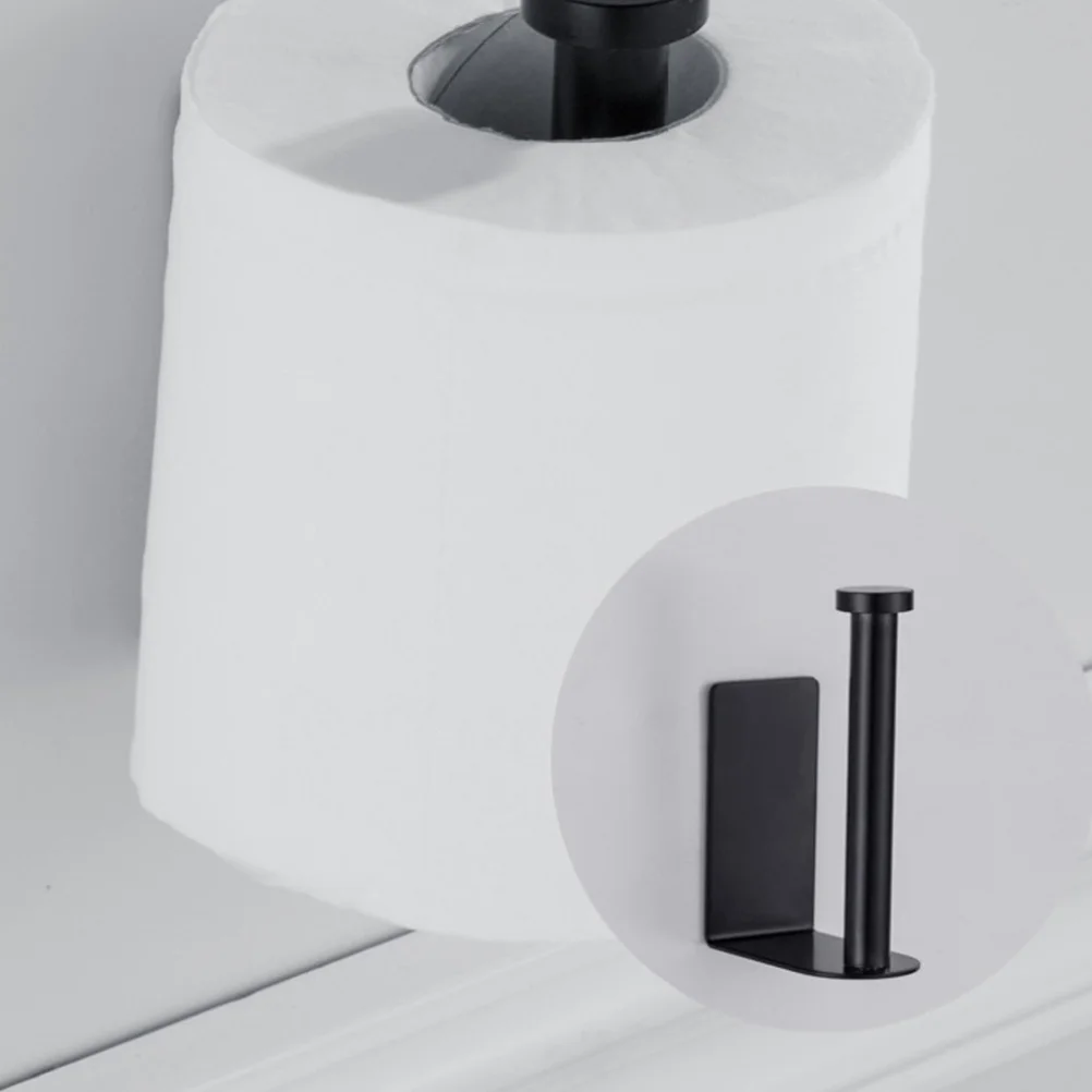 

Stainless Steel Paper Towel Holder Black Tissue Rolls Hanging Shelf Bathroom Storage Rack Accessory Storage Rack