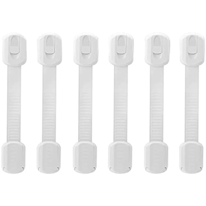 Safety Strap Locks For Fridge,Cabinets And More,Toilet Adjustable Strap,No Drilling Required,Easy Installation 6 Pack