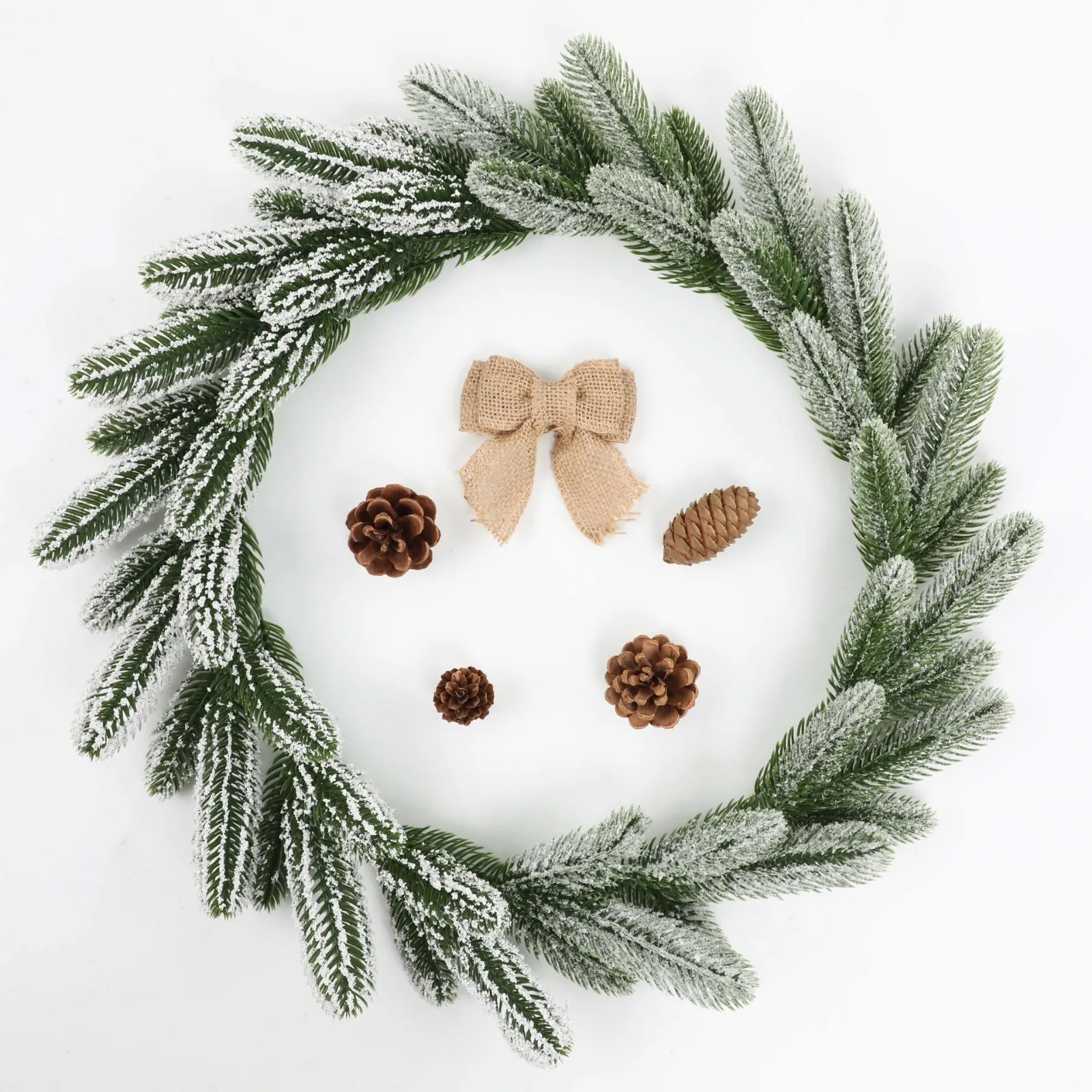 24pcs Stylish Plant Plastic Pine Needles - Double-Sided 3D Christmas Tree Wreath Decor for A Trendy Holiday Makeover！