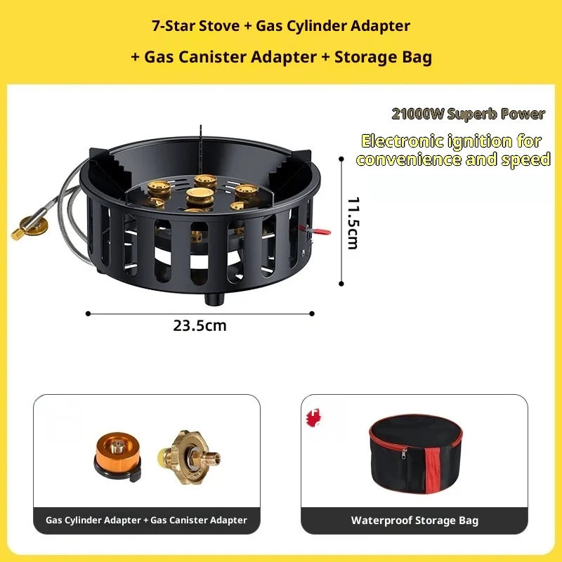 Windproof Portable High Power Camping Gas Stove Fast Ignition Compact Backpacking Outdoor Cooking Burner