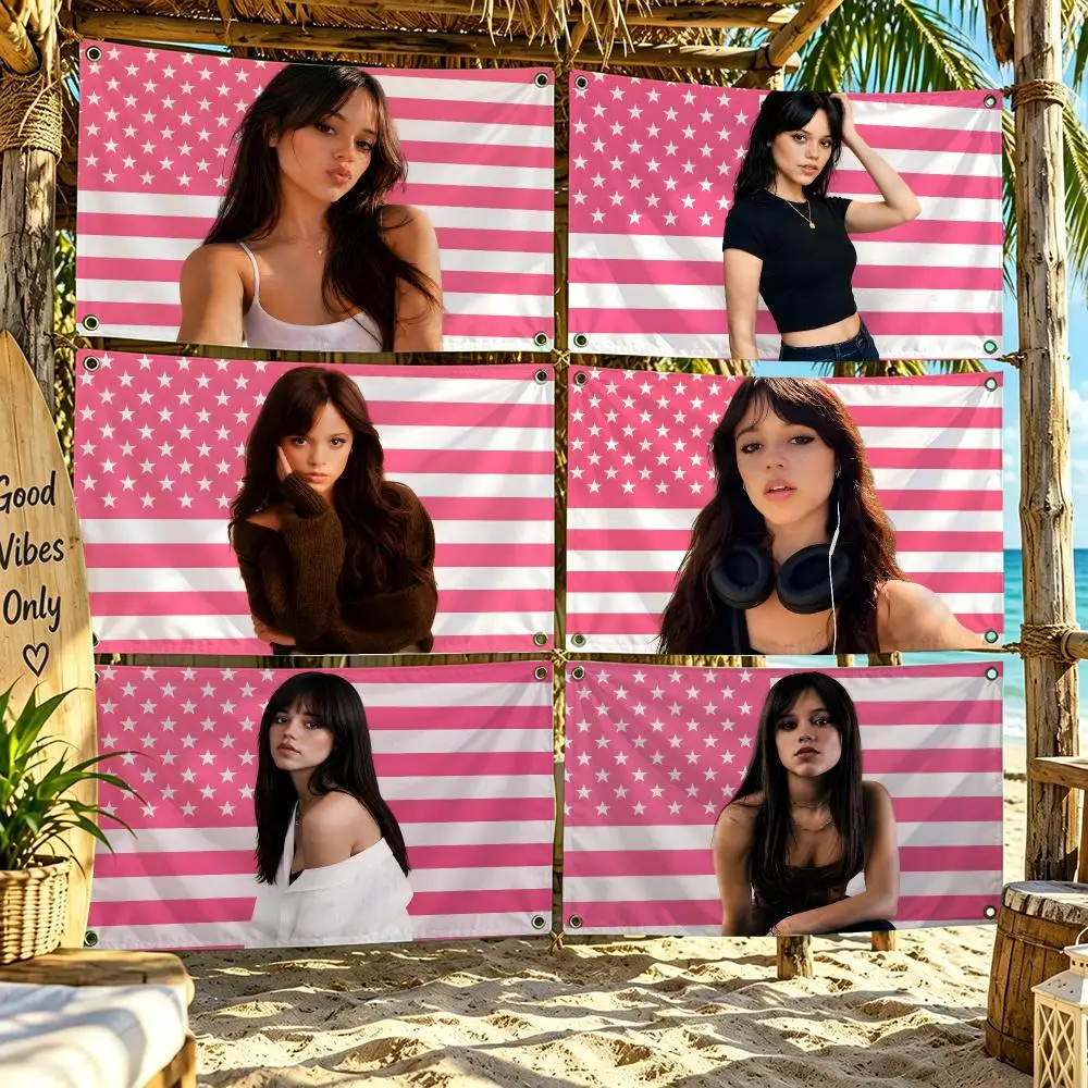 Jenna Ortega Singer Trendy Flags For Outdoor Party Home Living Room Bar Bedroom Decoration Soft Durable Tapestry Skin-friendly