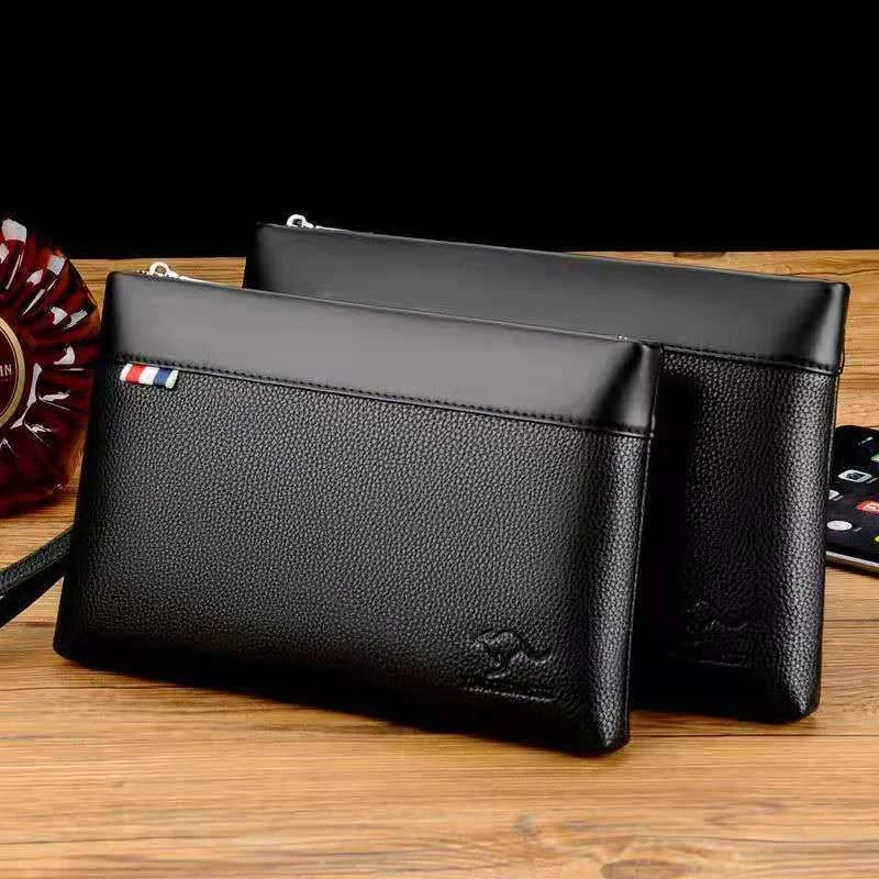 Business Style Handbag for Men, Soft PU Leather Clutch Bag, Male Waist Pack Bag, Elegant, Leisure, Stylish Hand Pouch, Fashion