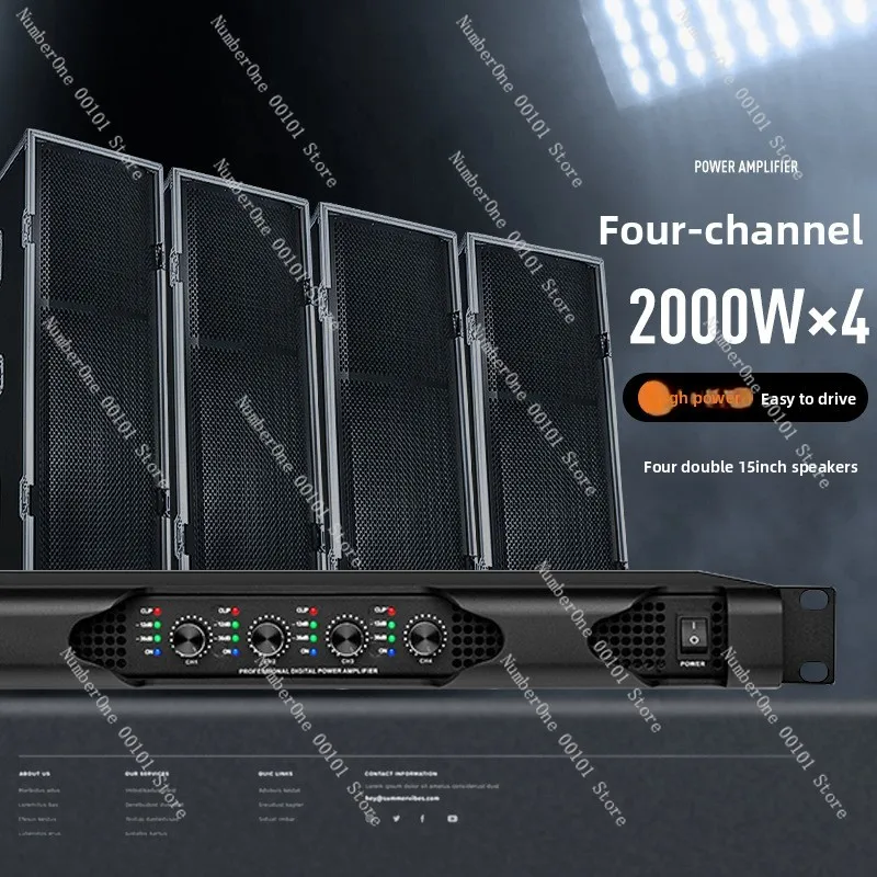 Professional power amplifier pure rear digital power amplifier 2 channel 4 channel speaker power amplifier