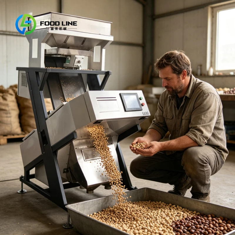 Customized Agricultural Industrial Rice Color Sorter Machine Intelligent Rice Color Sorting Equipment with Auto Impurity Removal