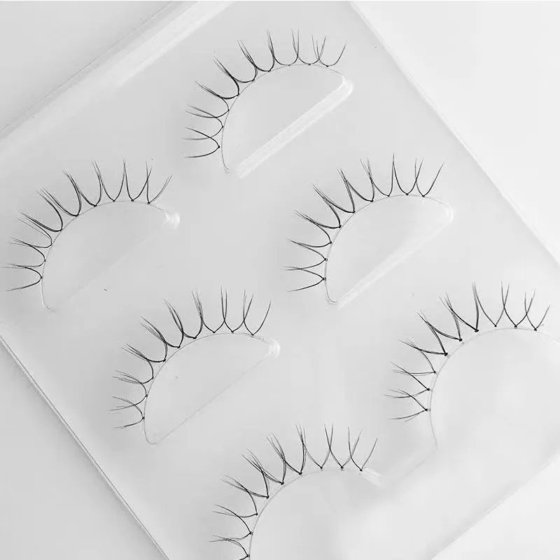 Korean Girl Group U Shaped False Eyelashes Natural Transparent Stem Handmade Lashes Makeup Fairy Grafting Eyelash Extension