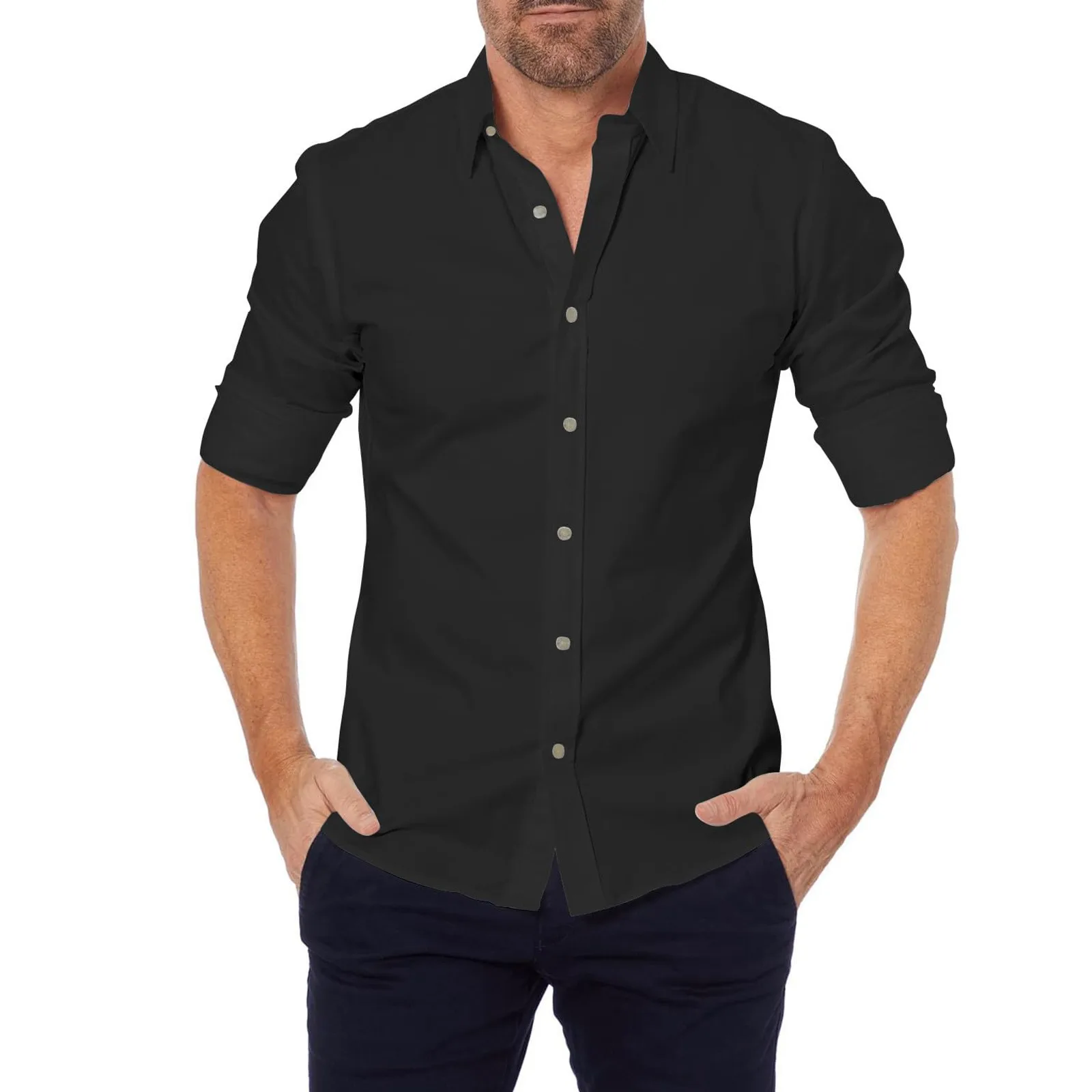 Herren Freizeit hemden Falten T-Shirts Langarm Reiß verschluss T-Shirts Stretch solide übergroße Freizeit hemd Mode Shirts Tops