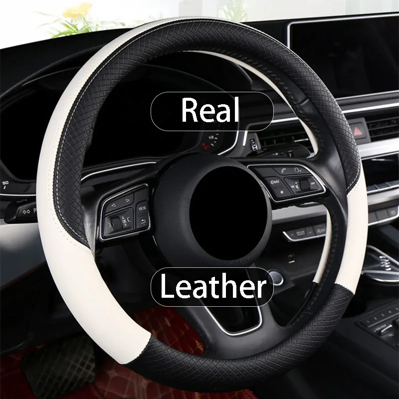 Large Size Car Truck Steering Wheel Cover for Truck Bus Leather Steering Wheel Cover Interior Accessories 42cm 45cm 47cm 50CM