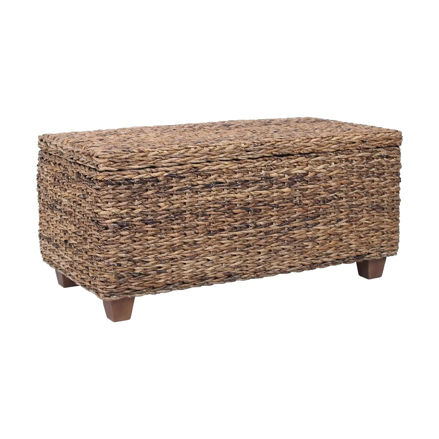 Handwoven Rattan Coffee Table with Storage, Coastal Living Room Furniture, Customized
