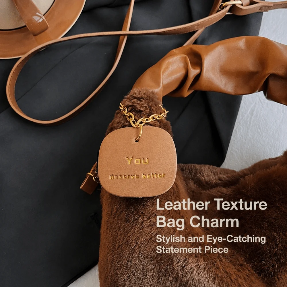 Fashion Faux Fur Shoulder Bags Small Solid Color Half-Moon Tote Bags Adjustable Shoulder Strap Crossbody Hobos Bags Winter