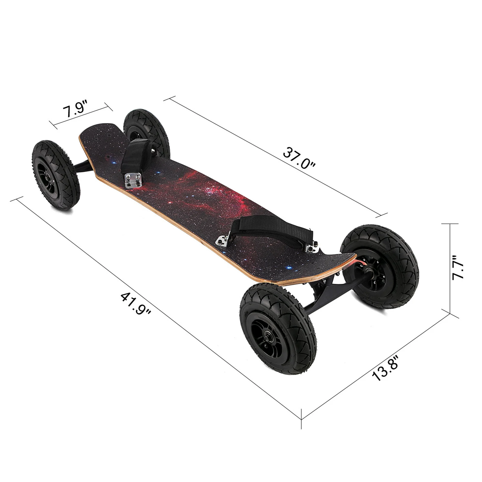 VEVOR Skateboard Fuoristrada di Forma Galassia Ruota 8 Pollici, Pattino Consiglio di Montagna Telaio in Lega di Alluminio da 10 Pollici con Accessori Multipli per Livello Soglia o Professionista