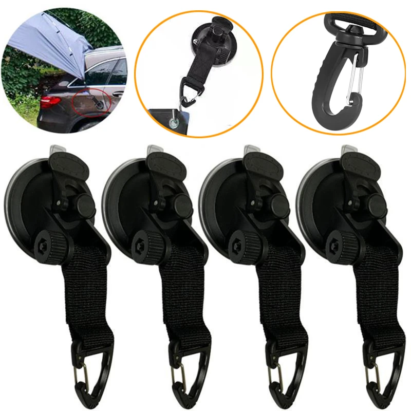 

4pcs Outdoor Suction Cup Anchor Securing Hook Tie Down Camping Tarp As Car Side Awning Pool Tarps Tents Securing Hook Universal