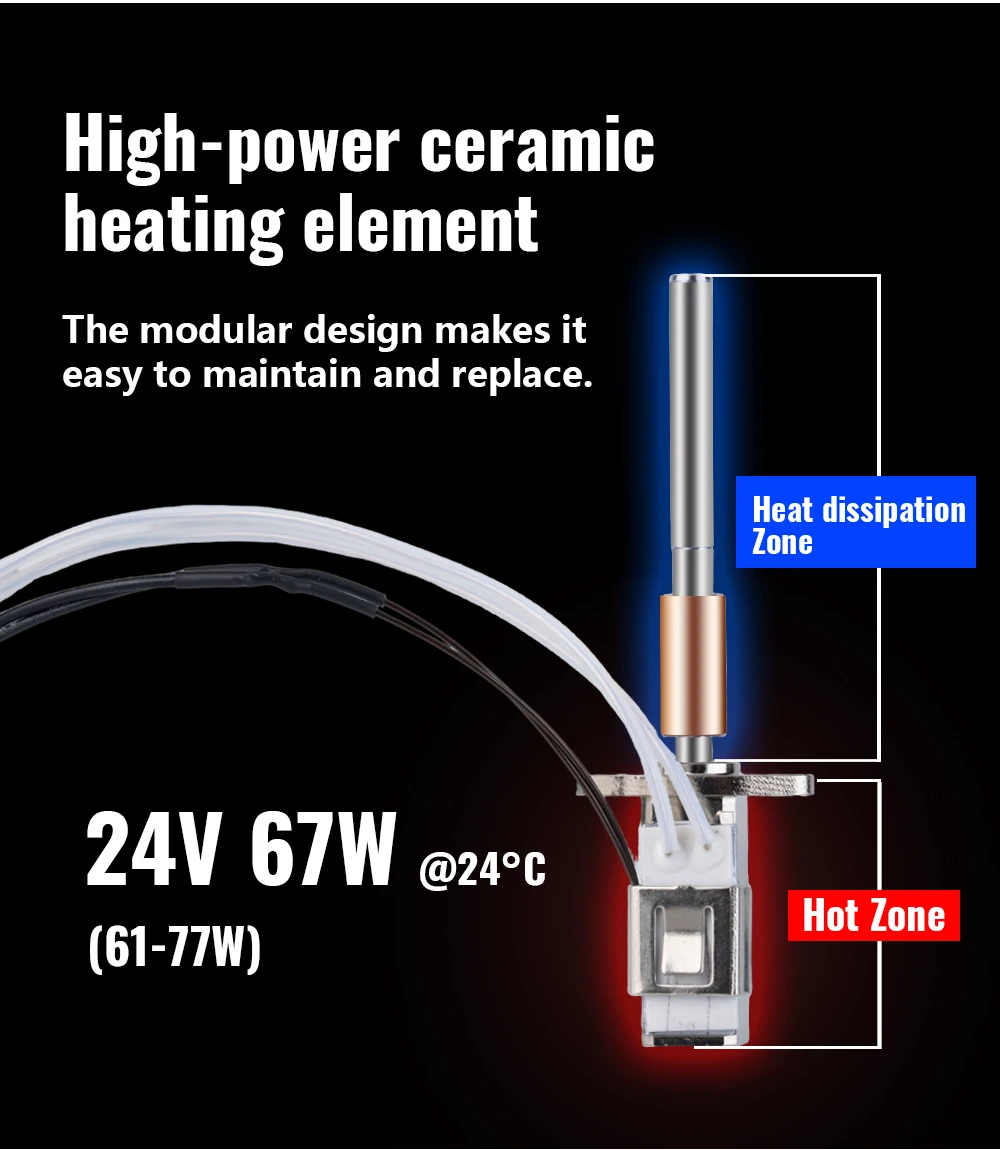 Trianglelab ® CHCB-OTC Aktualisiertes K1C Hotend mit Hohem Durchfluss, Hoher Leistung und Hoher Temperatur für K1C 3D-Drucker zum Drucken von CF ABS PLA PETG – Detail 4