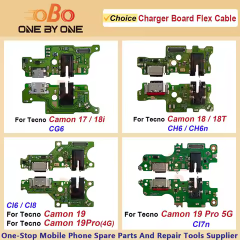USB Charging Port Board For Tecno Camon 17 18 19 Pro Premier 18T CG6 CH6 CH9 CI8 Charger Dock Connector Flex Cable Repair (1PC)
