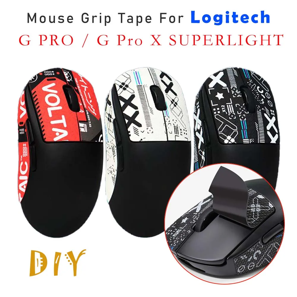 Mouse Grip Tape For Logitech G PRO X SUPERLIGHT Sticker Non Slip Suck Sweat Mouse Grip Sticker For Logitech G Pro-No Battery