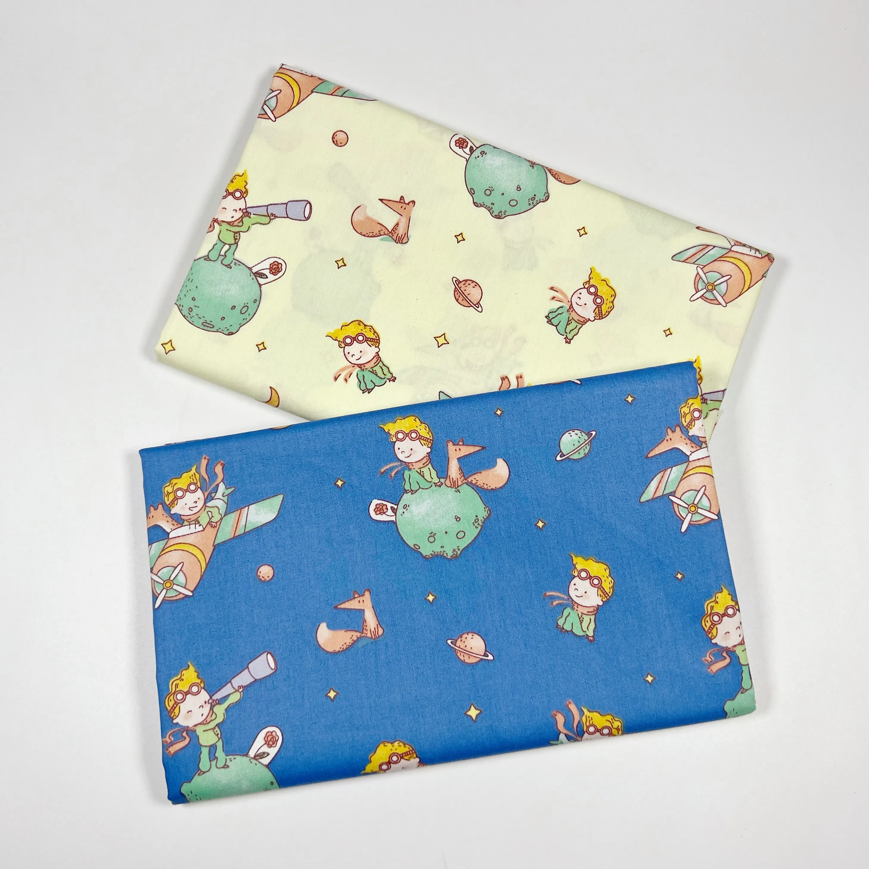 Cartoon Pilot Boy Fox Star Printed Diy Patchwork Cloth For Quilting Baby Crib Cushions Dress Sewing Tissus Cotton Fabric Tecido