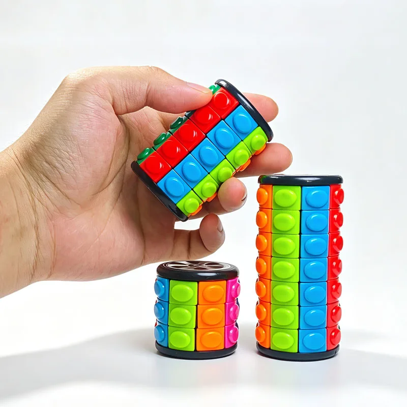Rotate and Slide Puzzle Cylinder 3/ 5/ 7Layers IQ Educational Games Focus Anxiety ADHD Sensory Fidget Toys for Kids & Adults